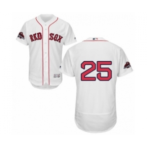 Men's Majestic Boston Red Sox #25 Tony Conigliaro White Home Flex Base Authentic Collection 2018 World Series Champions MLB Jersey