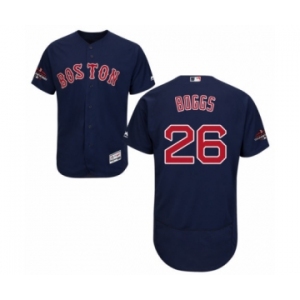 Men's Majestic Boston Red Sox #26 Wade Boggs Navy Blue Alternate Flex Base Authentic Collection 2018 World Series Champions MLB Jersey