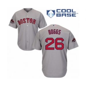 Men's Majestic Boston Red Sox #26 Wade Boggs Replica Grey Road Cool Base 2018 World Series Champions MLB Jersey