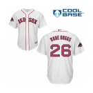 Men's Majestic Boston Red Sox #26 Wade Boggs Replica White Home Cool Base 2018 World Series Champions MLB Jersey