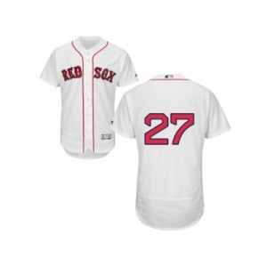 Men's Majestic Boston Red Sox #27 Carlton Fisk White Flexbase Authentic Collection MLB Jersey
