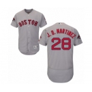 Men's Majestic Boston Red Sox #28 J. D. Martinez Grey Road Flex Base Authentic Collection 2018 World Series Champions MLB Jersey