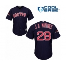 Men's Majestic Boston Red Sox #28 J. D. Martinez Replica Navy Blue Alternate Road Cool Base 2018 World Series Champions MLB Jersey