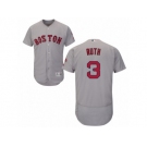 Men's Majestic Boston Red Sox #3 Babe Ruth Grey Flexbase Authentic Collection MLB Jersey