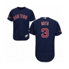 Men's Majestic Boston Red Sox #3 Babe Ruth Navy Blue Alternate Flex Base Authentic Collection 2018 World Series Champions MLB Jersey