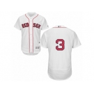 Men's Majestic Boston Red Sox #3 Babe Ruth White Flexbase Authentic Collection MLB Jersey