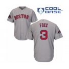 Men's Majestic Boston Red Sox #3 Jimmie Foxx Replica Grey Road Cool Base 2018 World Series Champions MLB Jersey