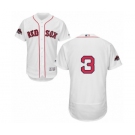 Men's Majestic Boston Red Sox #3 Jimmie Foxx White Home Flex Base Authentic Collection 2018 World Series Champions MLB Jersey