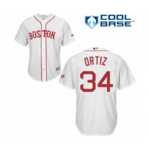 Men's Majestic Boston Red Sox #34 David Ortiz Authentic White New Alternate Home Cool Base MLB Jersey
