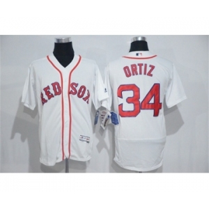 Men's Majestic Boston Red Sox #34 David Ortiz White Flexbase Authentic Collection MLB Jersey