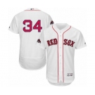 Men's Majestic Boston Red Sox #34 David Ortiz White Home Flex Base Authentic Collection 2018 World Series Champions MLB Jersey