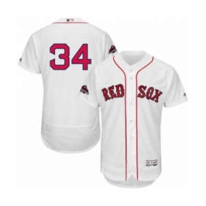 Men's Majestic Boston Red Sox #34 David Ortiz White Home Flex Base Authentic Collection 2018 World Series Champions MLB Jersey
