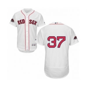 Men's Majestic Boston Red Sox #37 Bill Lee White Home Flex Base Authentic Collection 2018 World Series Champions MLB Jersey