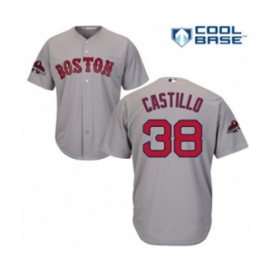 Men's Majestic Boston Red Sox #38 Rusney Castillo Replica Grey Road Cool Base 2018 World Series Champions MLB Jersey