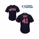 Men's Majestic Boston Red Sox #41 Chris Sale Replica Navy Blue Alternate Road Cool Base MLB Jersey