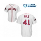 Men's Majestic Boston Red Sox #41 Chris Sale Replica White Home Cool Base 2018 World Series Champions MLB Jersey