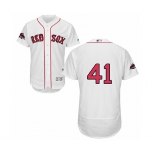 Men's Majestic Boston Red Sox #41 Chris Sale White Home Flex Base Authentic Collection 2018 World Series Champions MLB Jersey