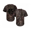 Men's Majestic Boston Red Sox #45 Pedro Martinez Authentic Camo Realtree Collection Flex Base 2018 World Series Champions MLB Jersey