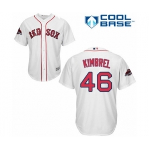 Men's Majestic Boston Red Sox #46 Craig Kimbrel Replica White Home Cool Base 2018 World Series Champions MLB Jersey