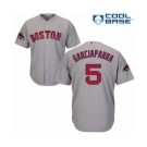 Men's Majestic Boston Red Sox #5 Nomar Garciaparra Replica Grey Road Cool Base 2018 World Series Champions MLB Jersey