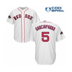 Men's Majestic Boston Red Sox #5 Nomar Garciaparra Replica White Home Cool Base 2018 World Series Champions MLB Jersey