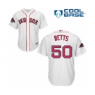 Men's Majestic Boston Red Sox #50 Mookie Betts Replica White Home Cool Base 2018 World Series Champions MLB Jersey