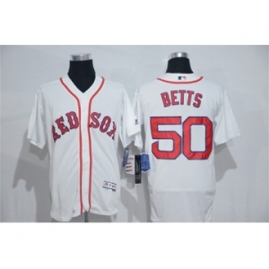 Men's Majestic Boston Red Sox #50 Mookie Betts White Flexbase Authentic Collection MLB Jersey