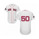 Men's Majestic Boston Red Sox #50 Mookie Betts White Home Flex Base Authentic Collection 2018 World Series Champions MLB Jersey