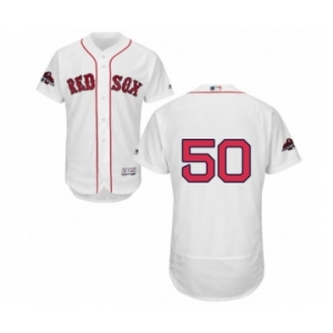 Men's Majestic Boston Red Sox #50 Mookie Betts White Home Flex Base Authentic Collection 2018 World Series Champions MLB Jersey