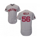 Men's Majestic Boston Red Sox #56 Joe Kelly Grey Road Flex Base Authentic Collection 2018 World Series Champions MLB Jersey