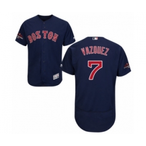 Men's Majestic Boston Red Sox #7 Christian Vazquez Navy Blue Alternate Flex Base Authentic Collection 2018 World Series Champions MLB Jersey