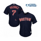 Men's Majestic Boston Red Sox #7 Christian Vazquez Replica Navy Blue Alternate Road Cool Base 2018 World Series Champions MLB Jersey