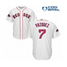 Men's Majestic Boston Red Sox #7 Christian Vazquez Replica White Home Cool Base 2018 World Series Champions MLB Jersey