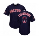 Men's Majestic Boston Red Sox #8 Carl Yastrzemski Authentic Navy Blue Team Logo Fashion Cool Base 2018 World Series Champions MLB Jersey