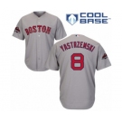 Men's Majestic Boston Red Sox #8 Carl Yastrzemski Replica Grey Road Cool Base 2018 World Series Champions MLB Jersey