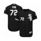 Men's Majestic Chicago White Sox #72 Carlton Fisk Black Flexbase Authentic Collection MLB Jersey