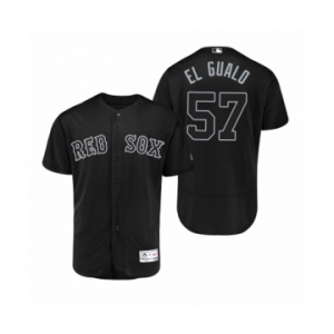 Men's Red Sox #57 Eduardo Rodriguez El Gualo Black 2019 Players' Weekend Authentic Jersey