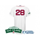 mlb jerseys boston red sox #28 adrian gonzalez white(cool base 100th anniversary patch)