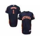 Houston Astros #1 Carlos Correa Authentic Navy Blue Alternate 2017 World Series Bound Flex Base MLB Jersey