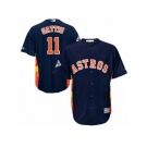 Houston Astros #11 Evan Gattis Replica Navy Blue Alternate 2017 World Series Bound Cool Base MLB Jersey