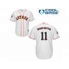 Houston Astros #11 Evan Gattis Replica White Home 2017 World Series Bound Cool Base MLB Jersey