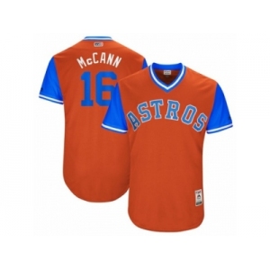 Houston Astros #16 Brian McCann McCann Authentic Orange 2017 Players Weekend MLB Jersey