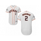 Houston Astros #2 Alex Bregman Authentic White Home 2017 World Series Bound Flex Base MLB Jersey