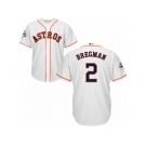 Houston Astros #2 Alex Bregman Replica White Home 2017 World Series Bound Cool Base MLB Jersey