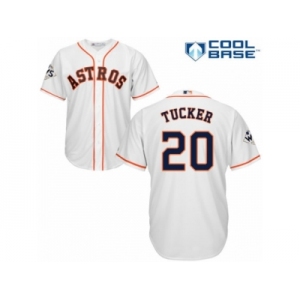 Houston Astros #20 Preston Tucker Replica White Home 2017 World Series Bound Cool Base MLB Jersey