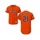 Houston Astros #21 Andy Pettitte Authentic Orange Alternate 2017 World Series Bound Flex Base MLB Jersey