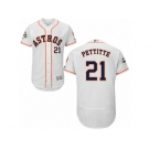 Houston Astros #21 Andy Pettitte Authentic White Home 2017 World Series Bound Flex Base MLB Jersey