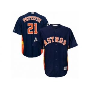 Houston Astros #21 Andy Pettitte Replica Navy Blue Alternate 2017 World Series Bound Cool Base MLB Jersey