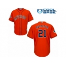 Houston Astros #21 Andy Pettitte Replica Orange Alternate 2017 World Series Bound Cool Base MLB Jersey