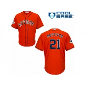 Houston Astros #21 Andy Pettitte Replica Orange Alternate 2017 World Series Bound Cool Base MLB Jersey